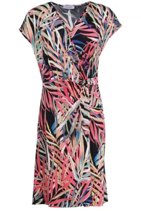 Batida jurk met bladprint