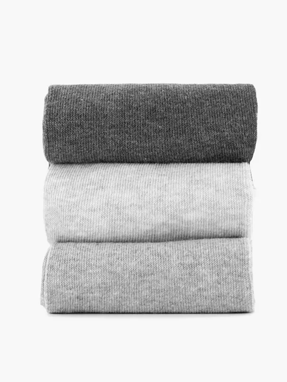 GRIJZE QUARTER PLAIN 3 PAK 3942 
