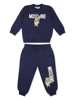 Moschino Kids Trainingspak met teddybeerprint Blauw
