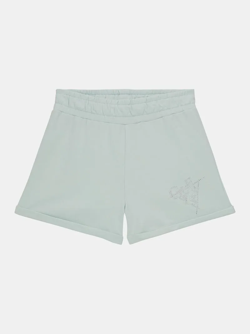 Sportieve shorts met logo met stras