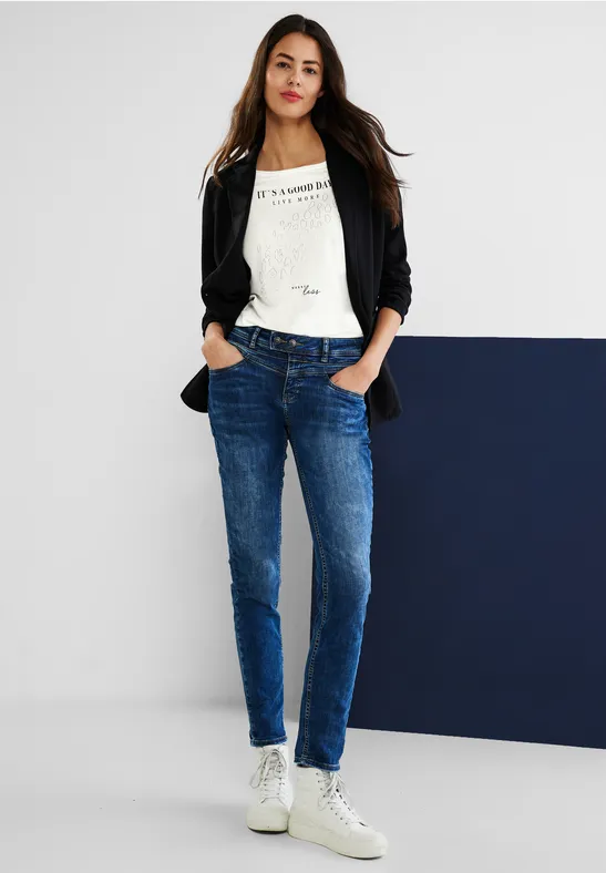 Street One Shirt met folieprint met luipaardmotief