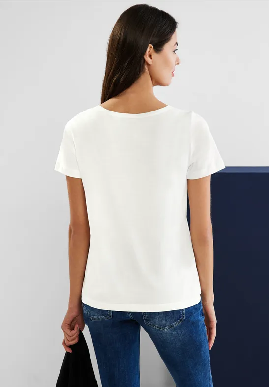 Street One Shirt met folieprint met luipaardmotief