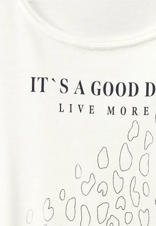 Street One Shirt met folieprint met luipaardmotief